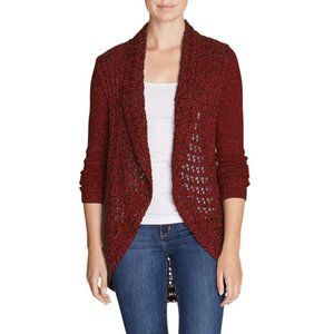 Eddie Bauer Women's Peakaboo Cardigan Sweater Red Size Medium New with Tags